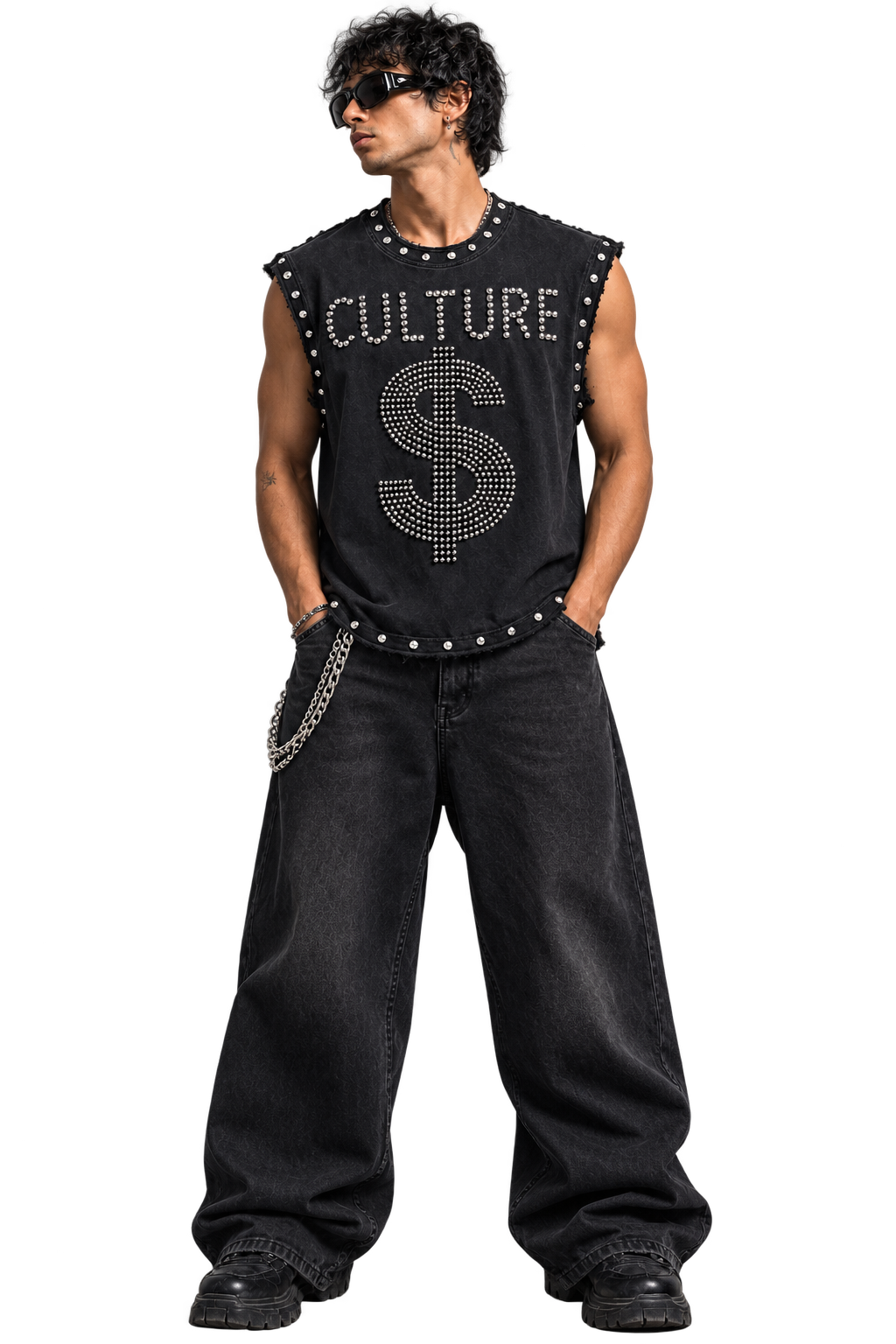 Drop 08 - Culture Studded Tank Tee - Black
