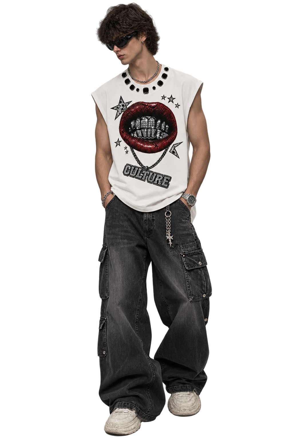 Drop 10 - Sweet Lips White Tank Tee