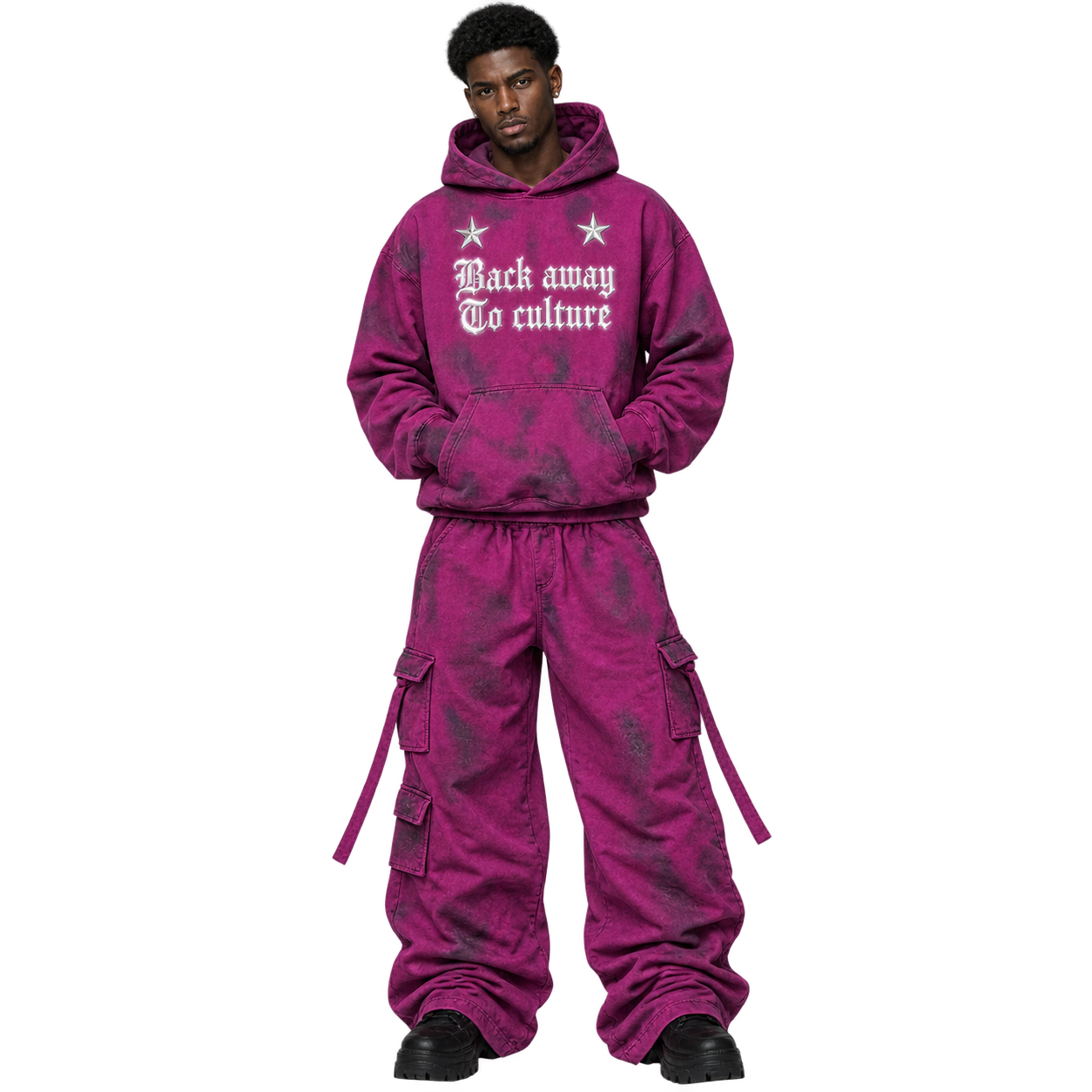 Back Away To Culture Foil Washed Hoodie