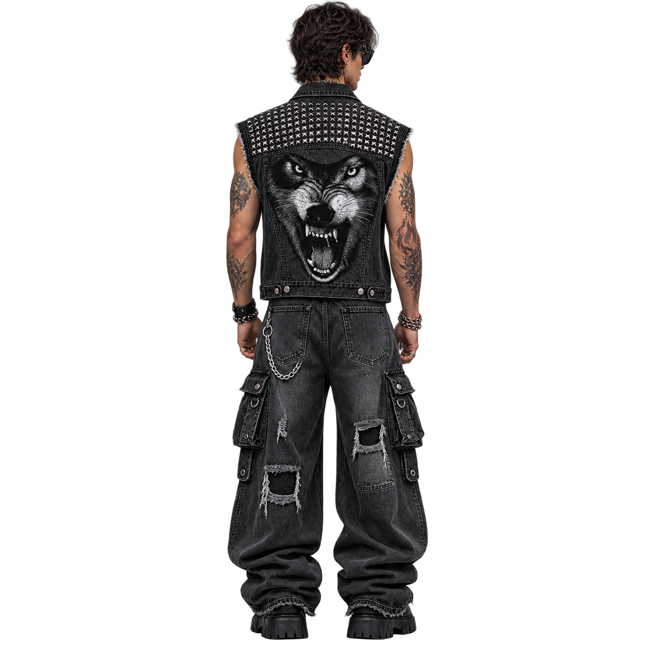 WOLF DENIM VEST