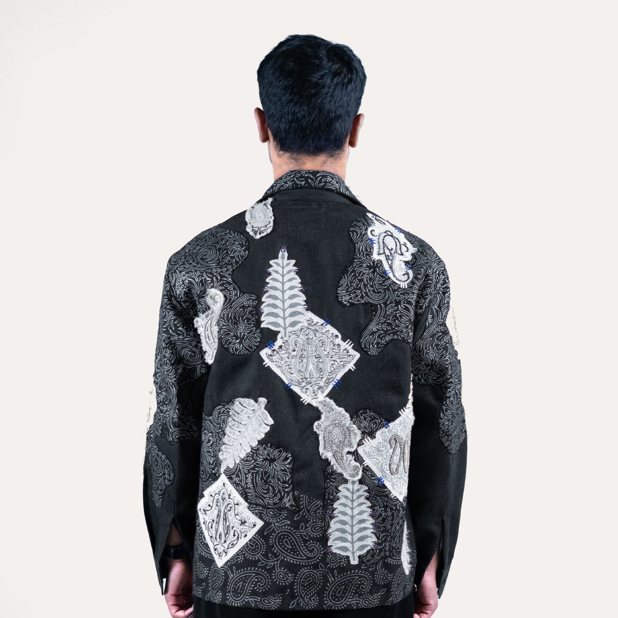 50 Shades Of Grey Oversized Hand-Embroidered Shacket | RAAH