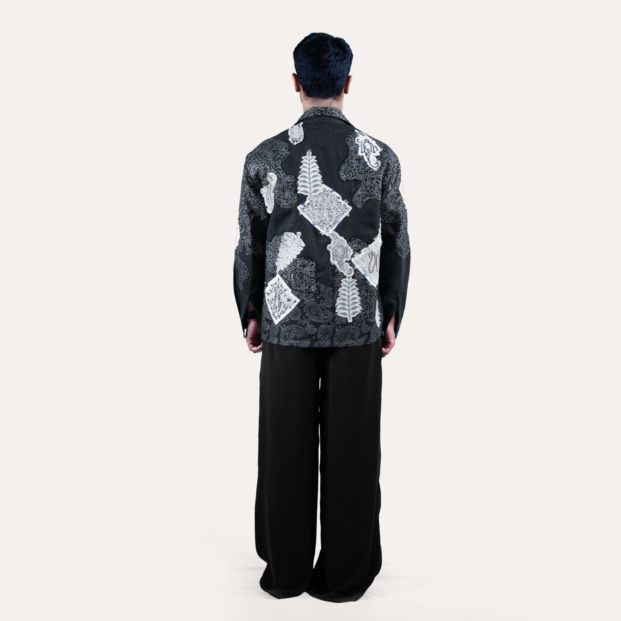 50 Shades Of Grey Oversized Hand-Embroidered Shacket | RAAH
