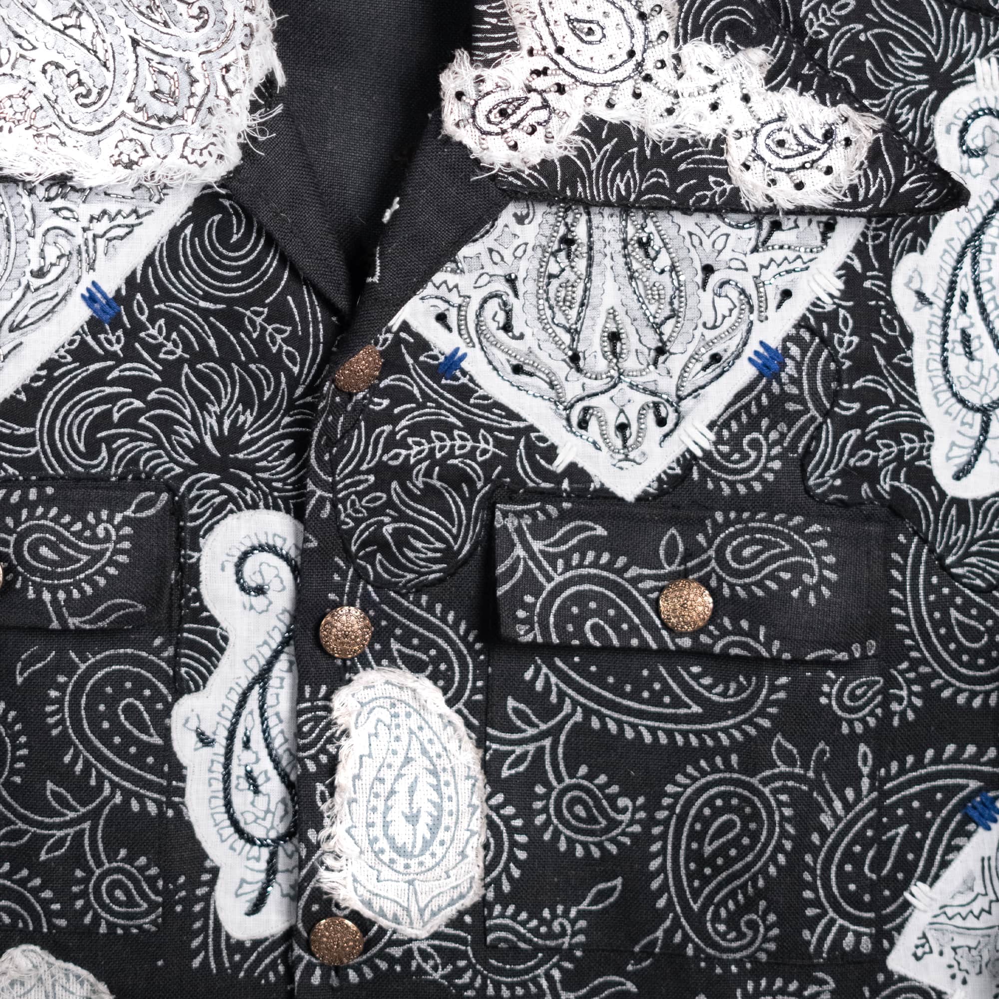 50 Shades Of Grey Oversized Hand-Embroidered Shacket | RAAH