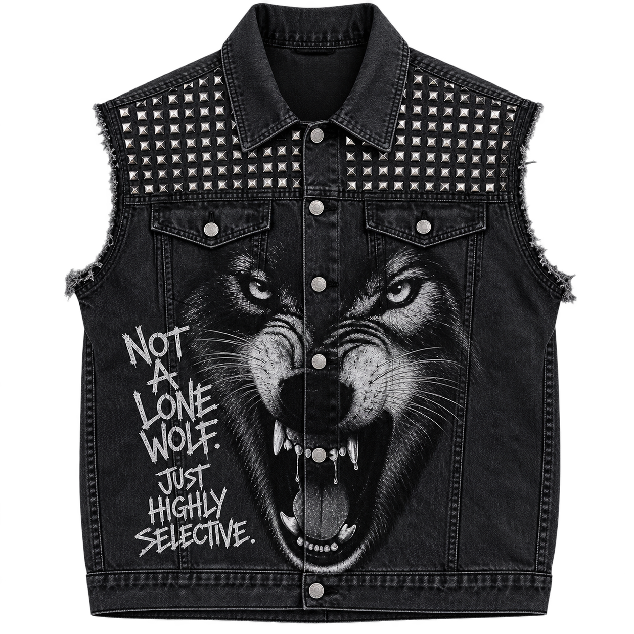 WOLF DENIM VEST
