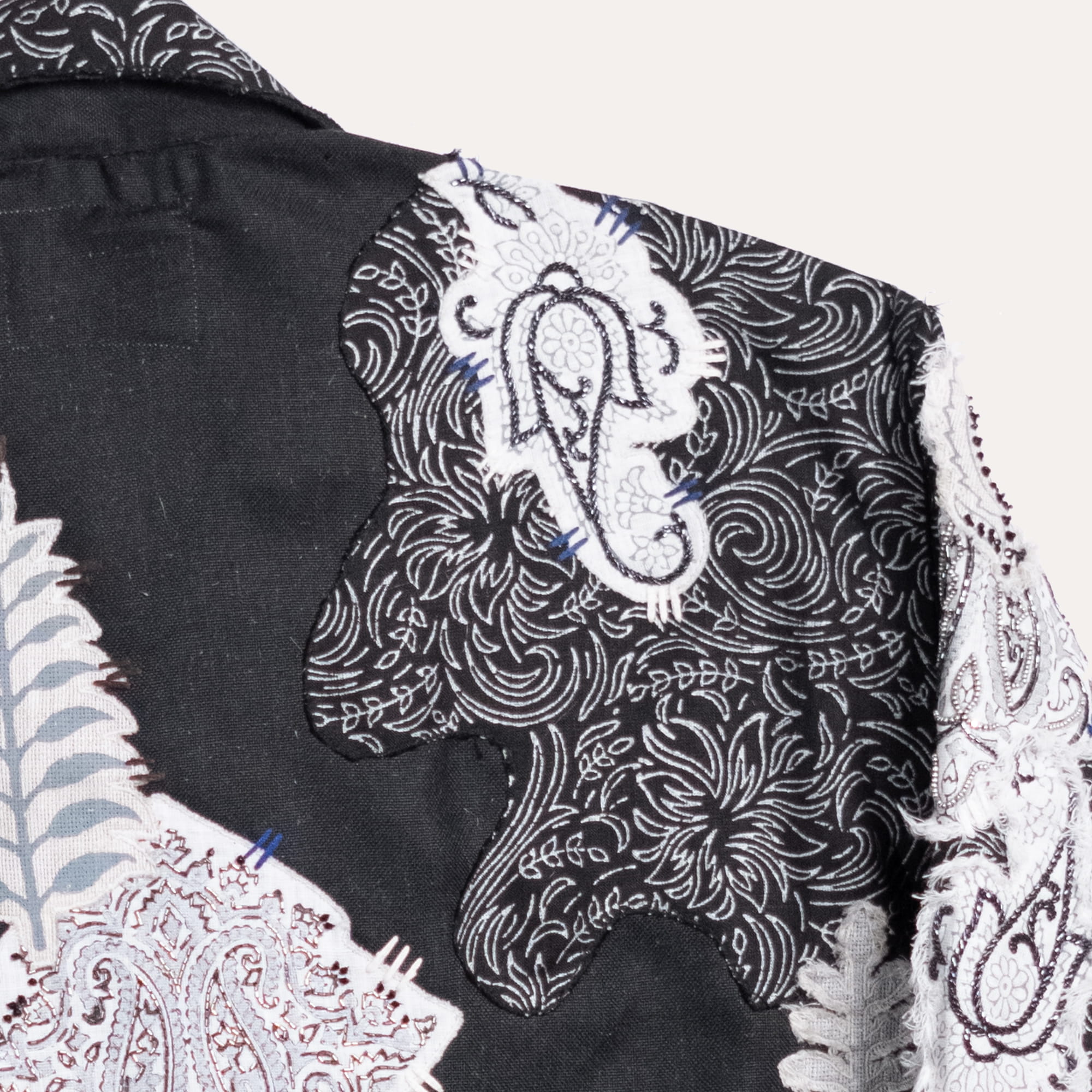 50 Shades Of Grey Oversized Hand-Embroidered Shacket | RAAH