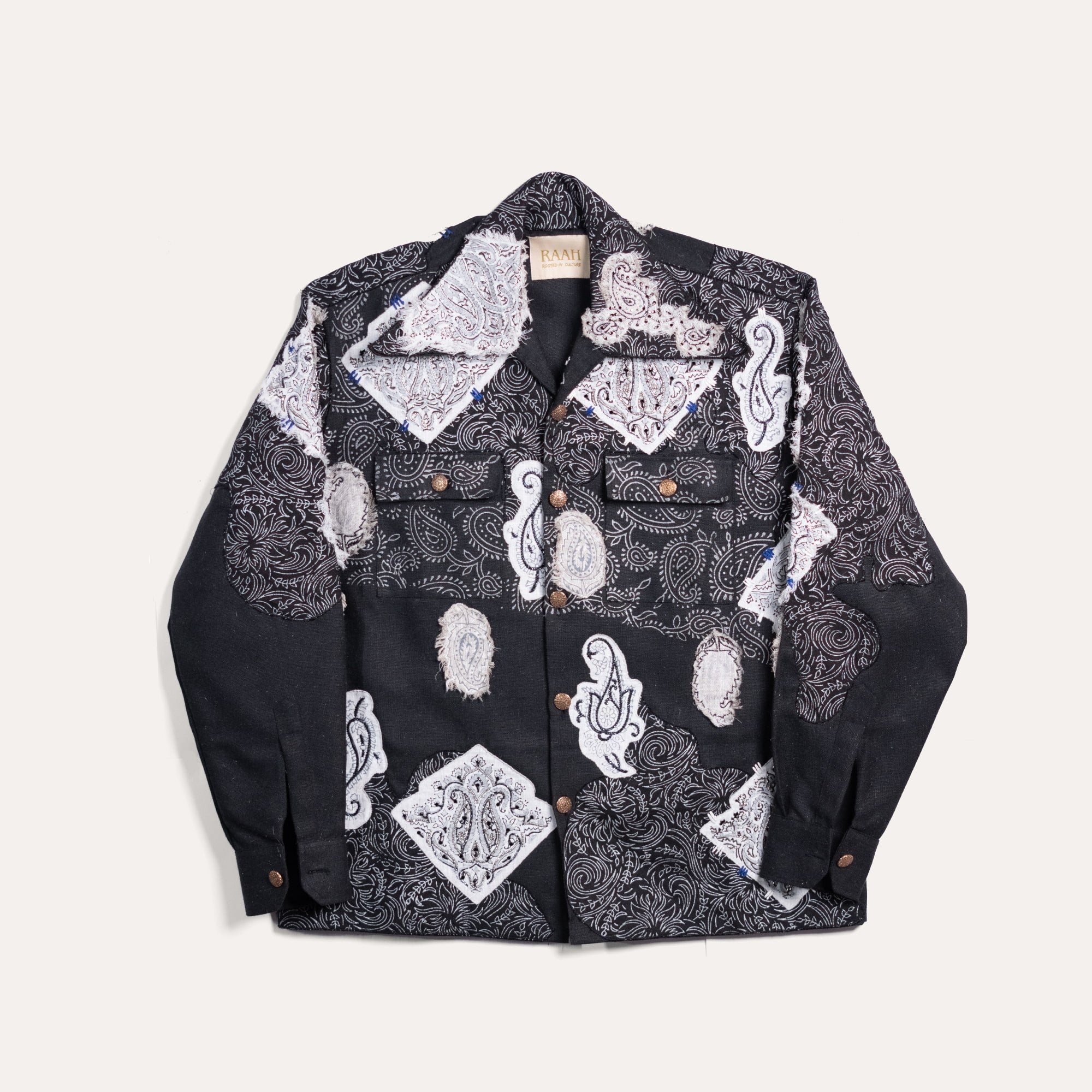 50 Shades Of Grey Oversized Hand-Embroidered Shacket | RAAH