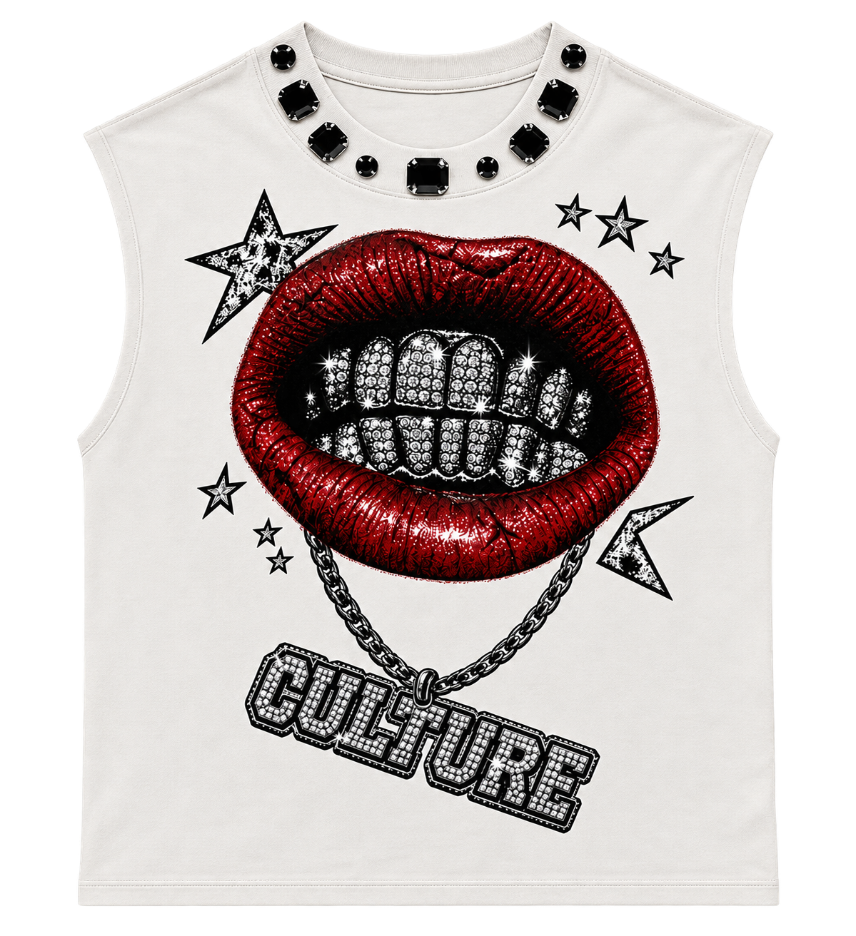 Drop 10 - Sweet Lips White Tank Tee